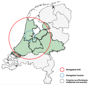 kaart NL werkgebied Keuringsdienst voor Wonen